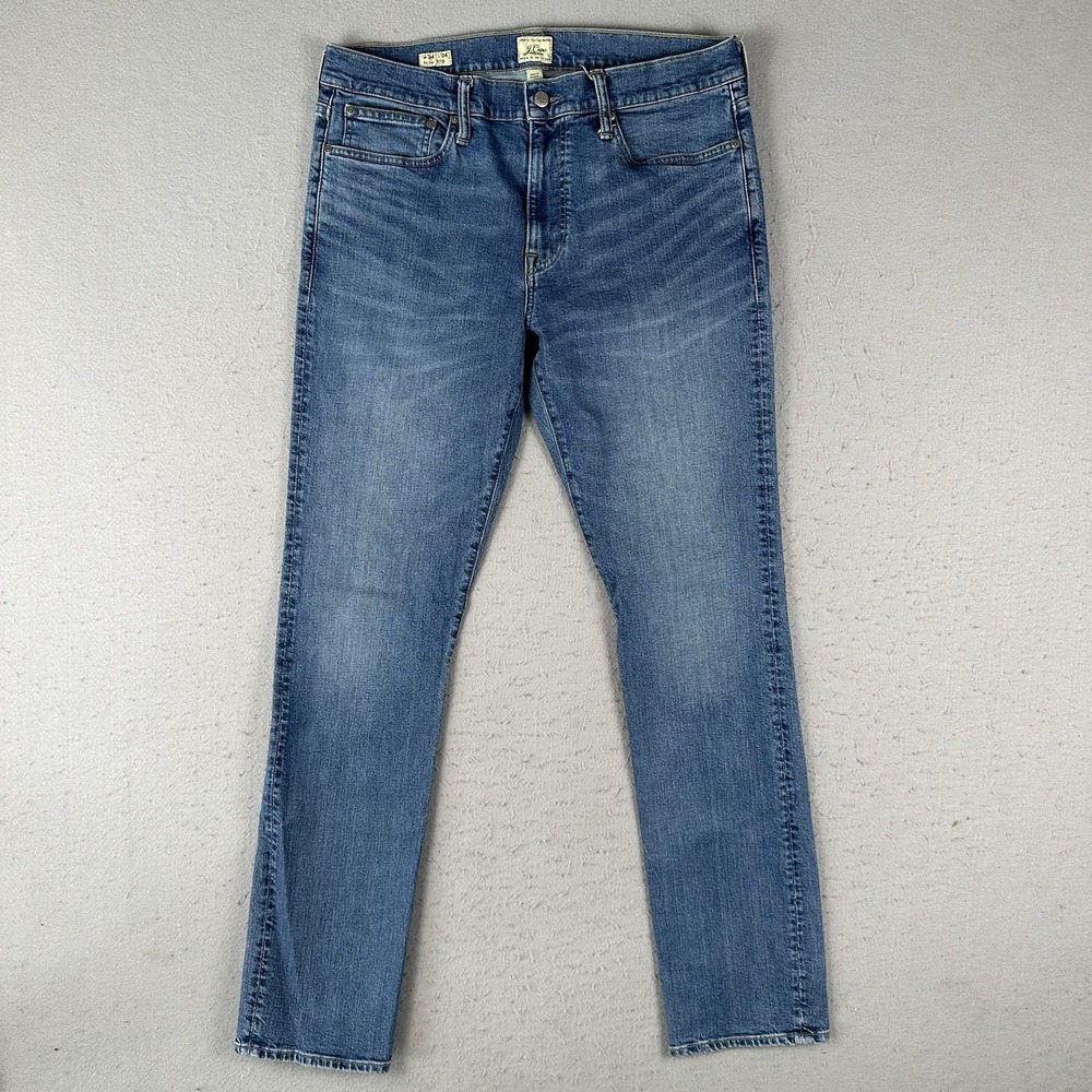 J.Crew‎ 770 Jeans Men's 34x34 Blue Denim Stretch Straight Leg Mid Rise